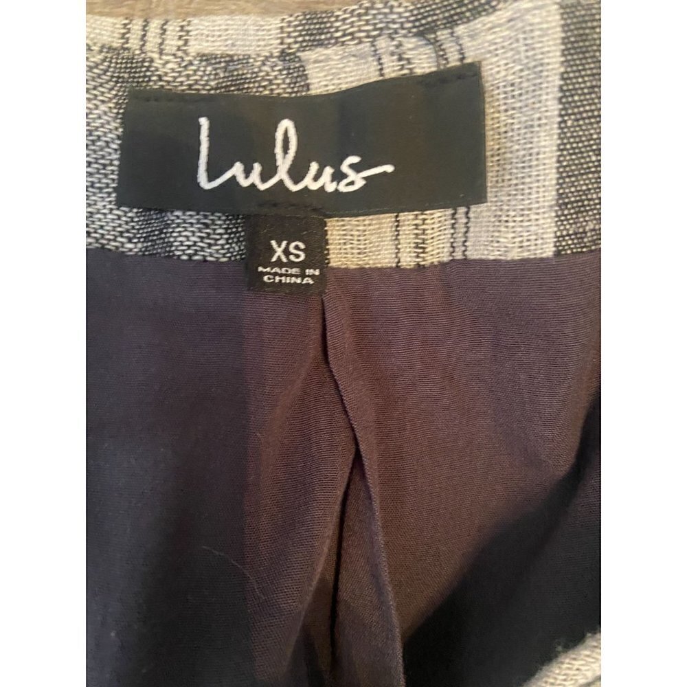 Lulu's Island Retreat Grey Striped Wrap Dress 100% Cotton Size XS - Picture 7 of 10